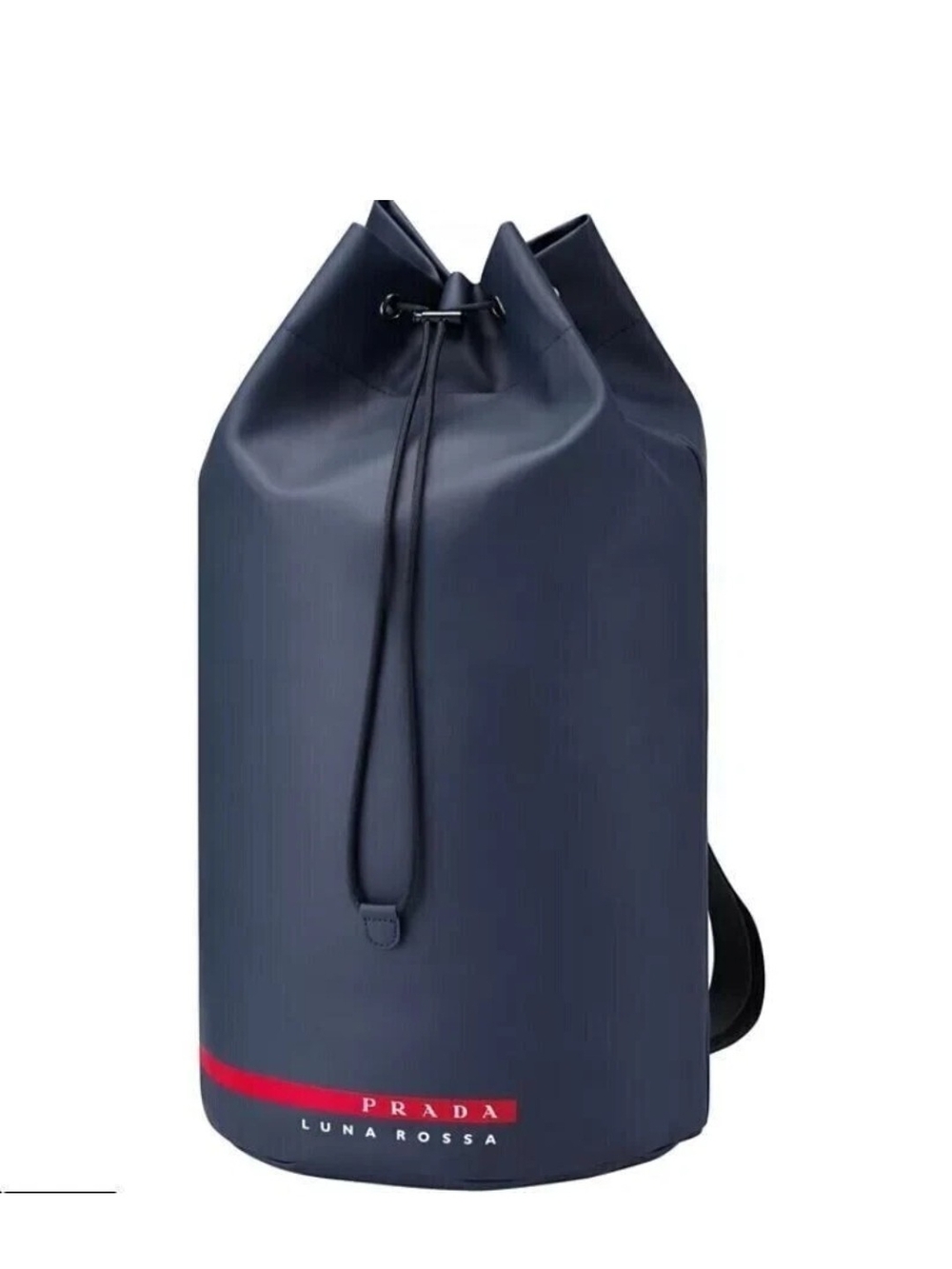 Prada Navy Duffel Backpack with Red Accent